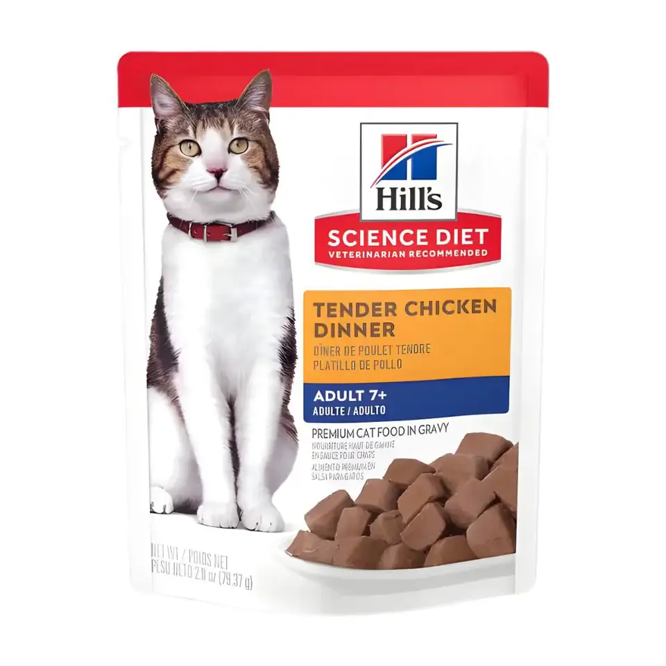 Sachet Hills pouch pollo gatos senior 80gr