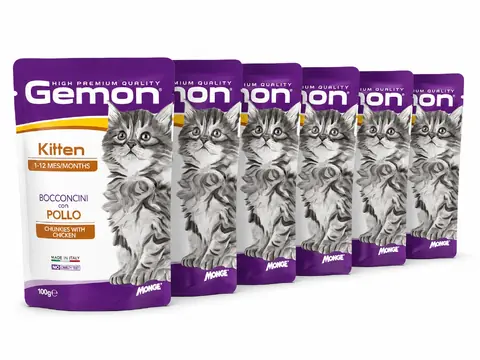 Promo 5+1 Gemon Kitten Pollo en Salsa – Sachet 100 g