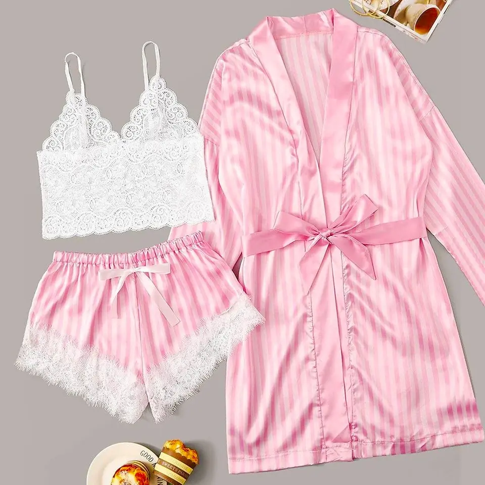 Set pijama con bata pink