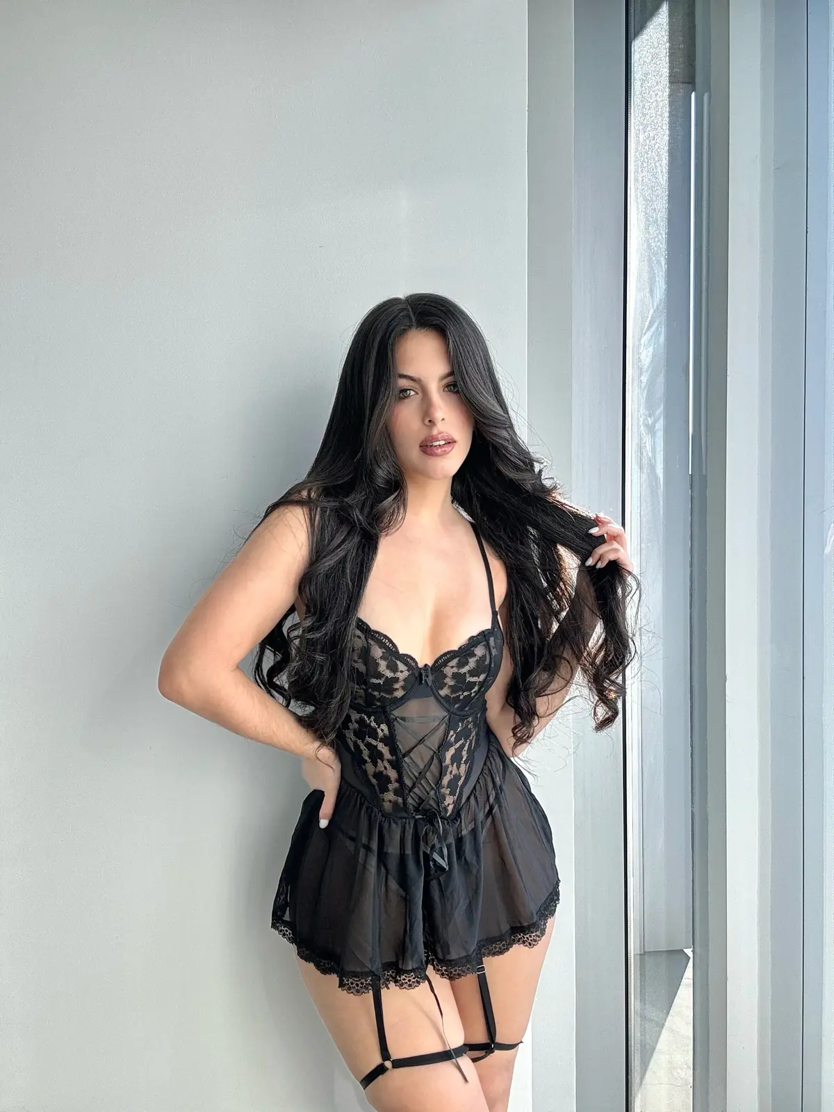 Babydoll Katya (incluye ligas  y tanga)