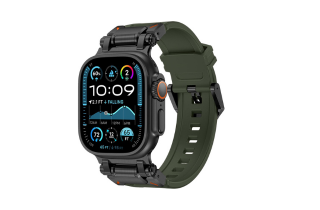 Correa de Silicona Robusta Para Apple Watch ( 42-49mm) Color Verde Musgo