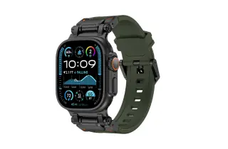 Correa de Silicona Robusta Para Apple Watch ( 42-49mm) Color Verde Musgo