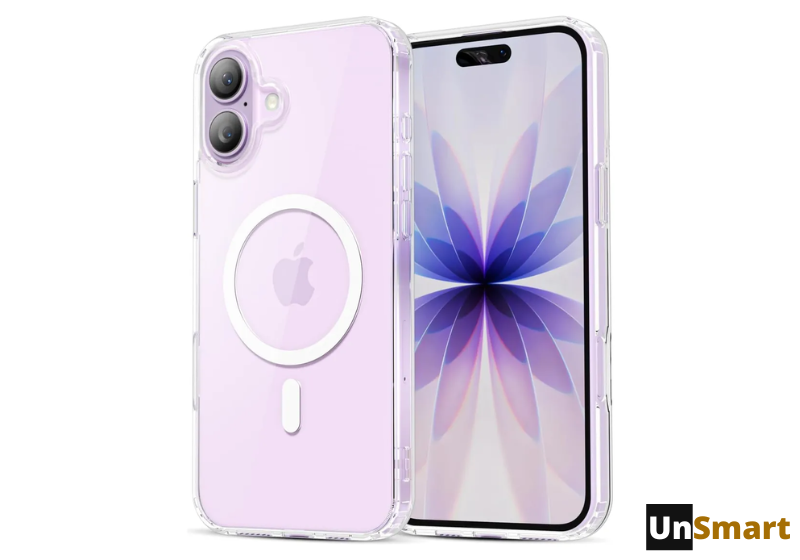Funda transparente con  anillo Magsafe para iPhone 17