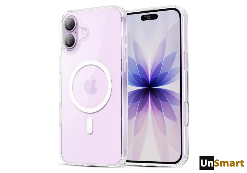 Funda transparente con  anillo Magsafe para iPhone 17