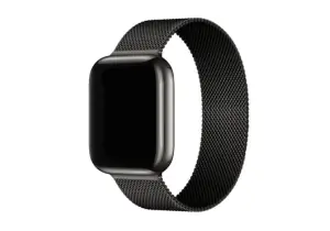 Correa metálica para Apple Watch estilo Milanese. Color Negro 42/44/45/49mm