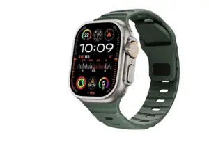 Malla/Correa de silicona suave Deportiva para Apple Watch. Color Verde Musgo.