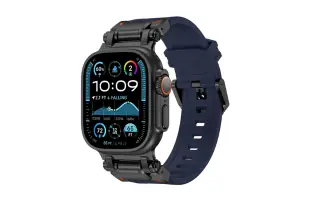 Correa De Silicona Robusta para Apple Watch (42-49mm) Color Azul Oscuro.