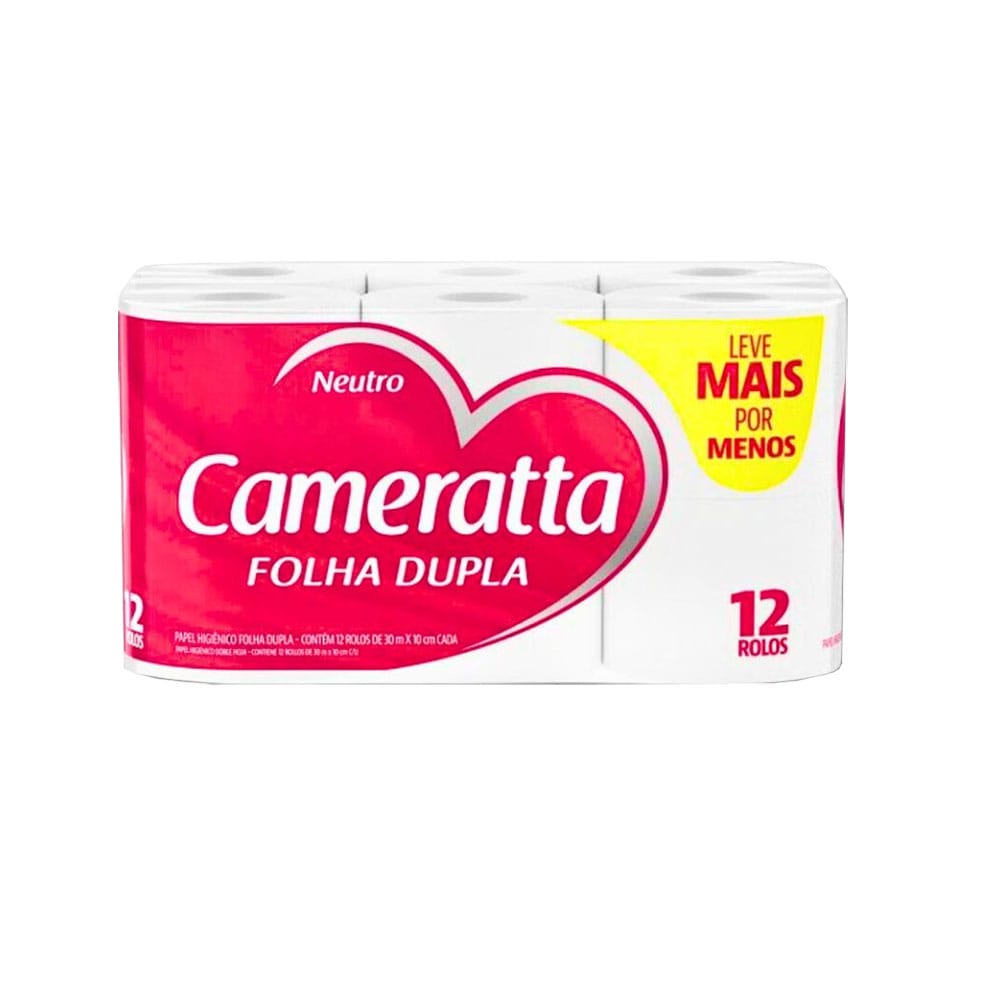 PAPEL HIGIENICO CAMERATTA ROJO DOBLE HOJA 30MTS X 12