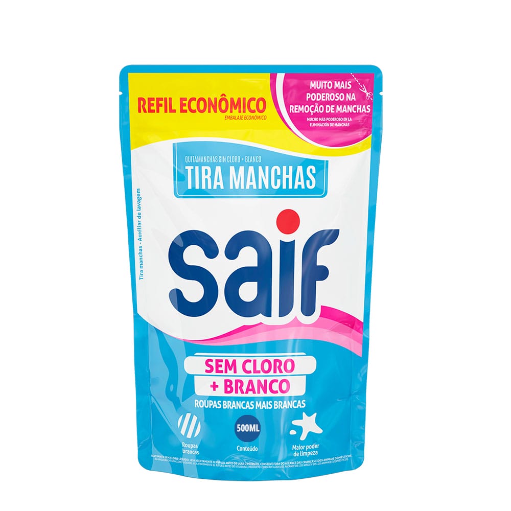 QUITAMANCHAS SIN CLORO ROPA BLANCA SAIF REPUESTO 500ML