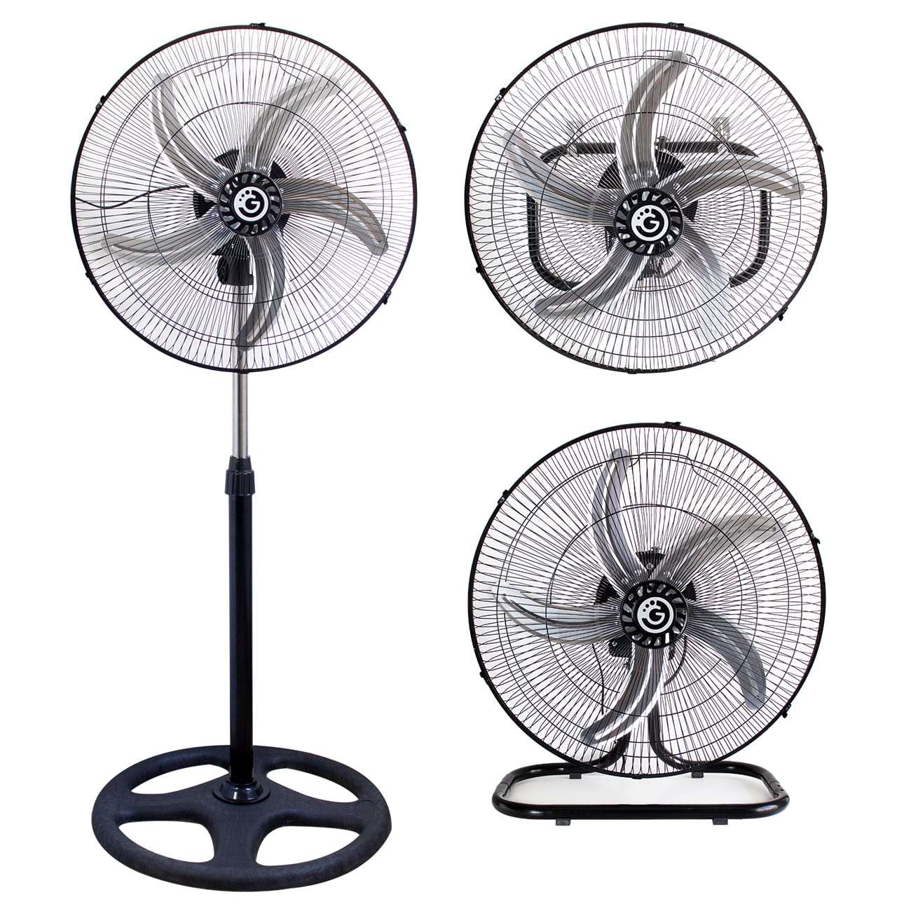 VENTILADOR GOLDTECH 5 ASPAS ALUMINIO 3 EN 1 -.Super Resistente - SE PUEDE ARMAR EN TRES POSICIONES