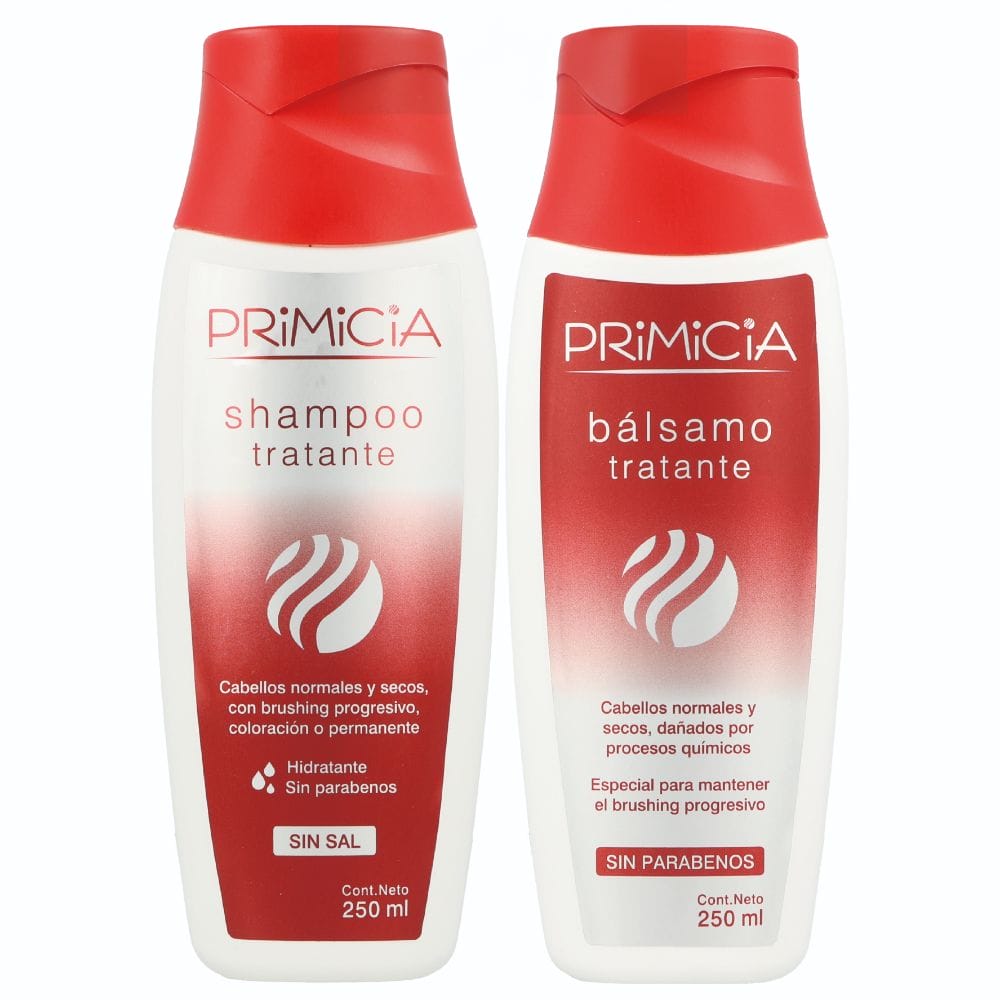 SHAMPOO Y BALSAMO TRATANTE SIN SAL PRIMICIA CABELLOS TRATADOS