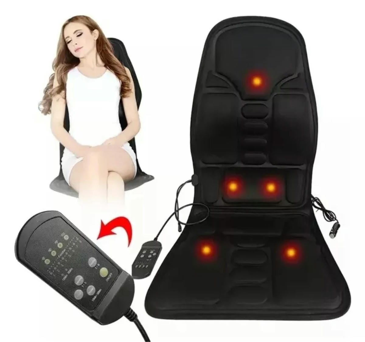 Asiento Masajeador Velocidades Regulables C/calor Y Control