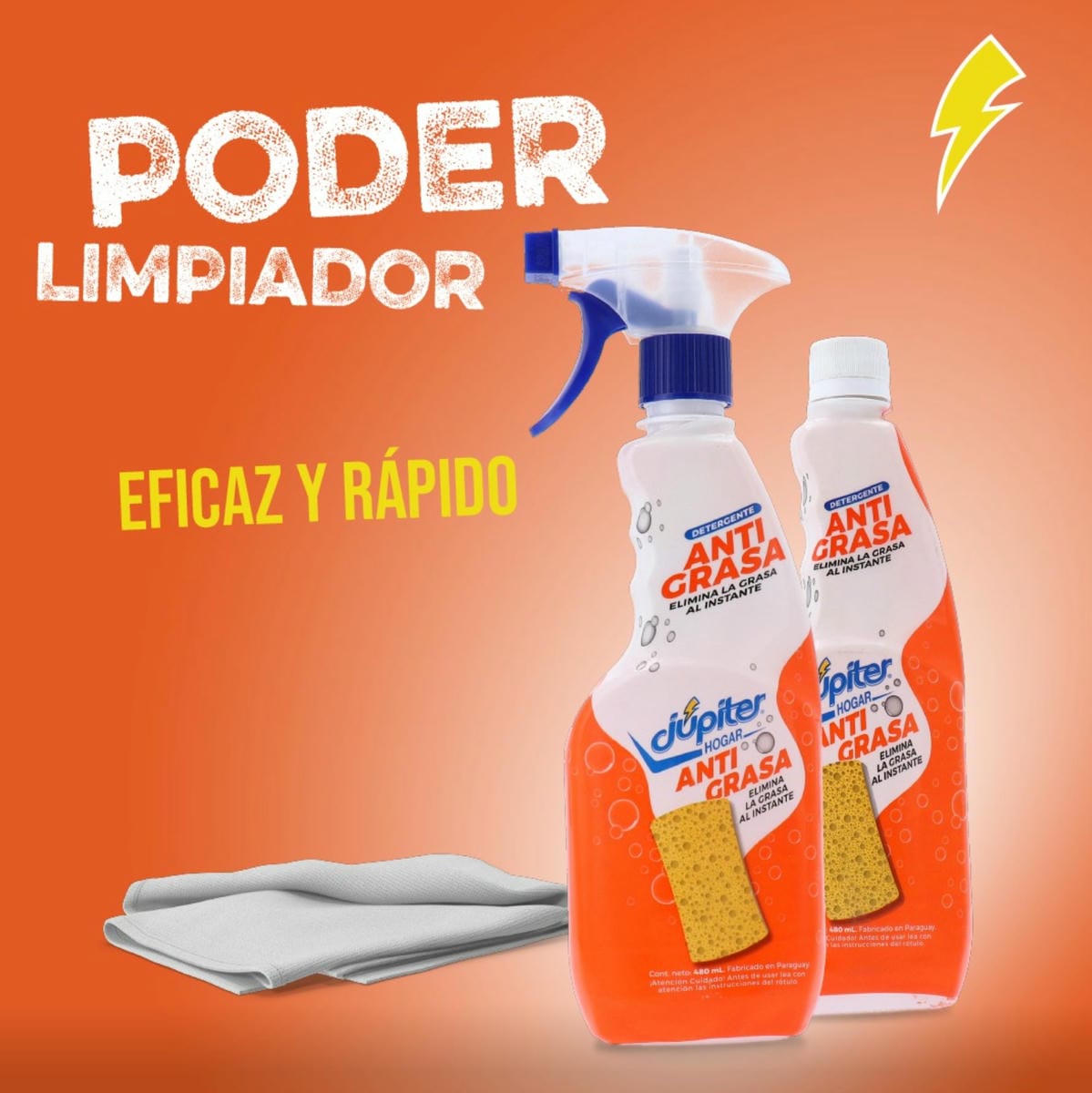 GATILLO QUITA GRASA JUPITER 480ML CON REPUESTO 480ML