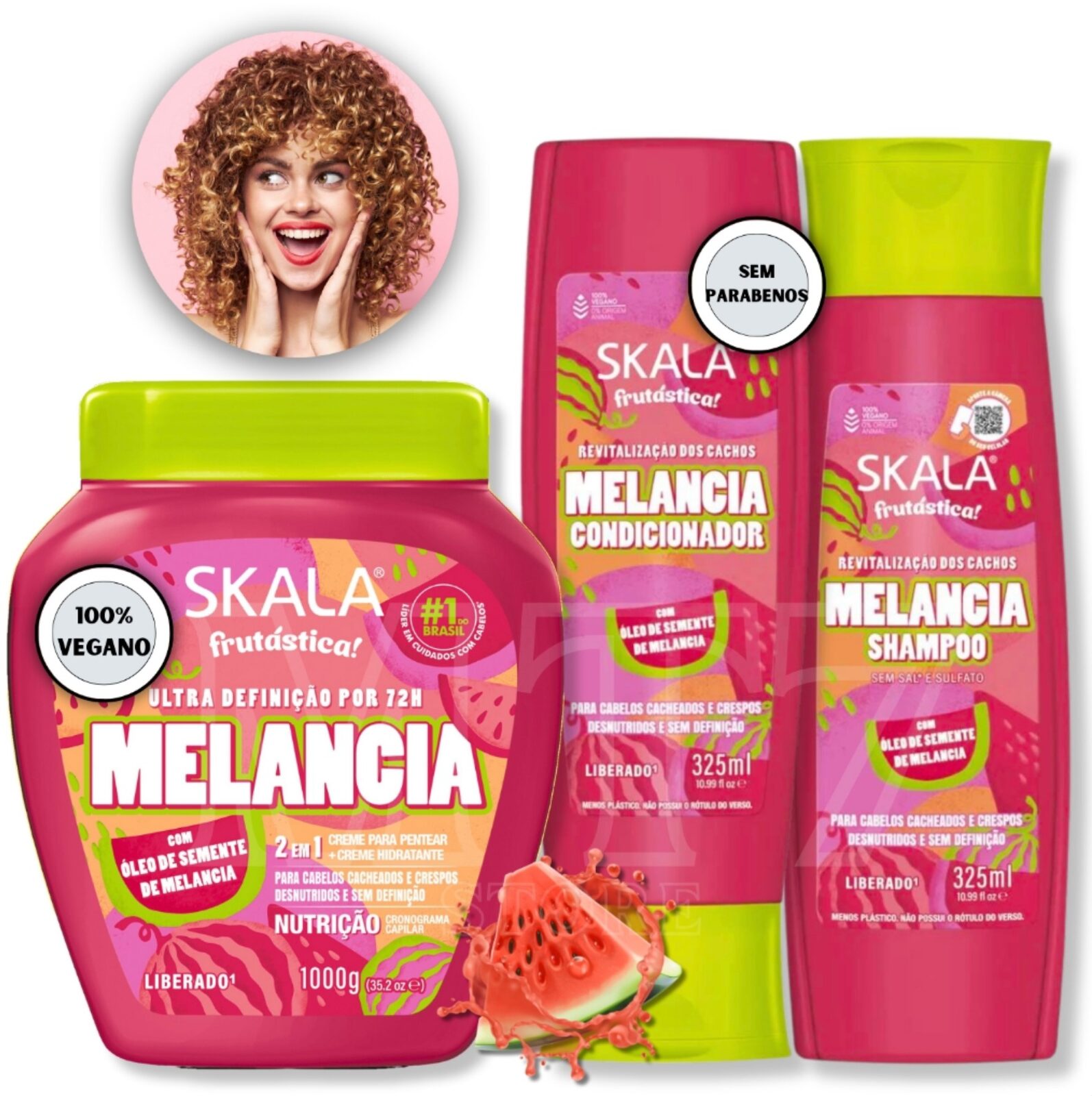 Combo Frutastica MELANCIA Shampoo Acondicionador Crema de Tratamiento