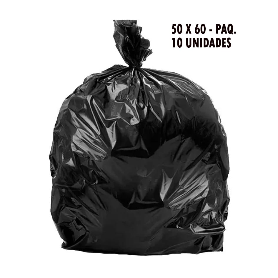 BOLSAS DE RESIDUOS EXTRA FUERTE 50X60 NEGRA PAQ. X 10