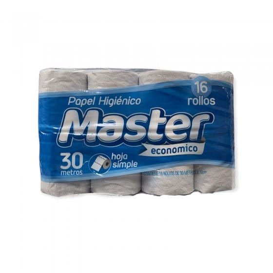 PAPEL HIGIENICO MASTER HOJA SIMPLE 30MTS X 16