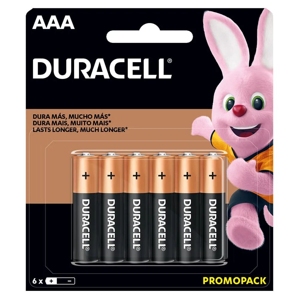PILA ALCALINA DURACELL AAA PROMO PACK X6 UNIDADES