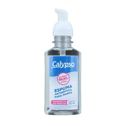 ESPUMA ANTISEPTICA PARA MANOS CALYPSO 130ML DESINFECTA SIN RESECAR