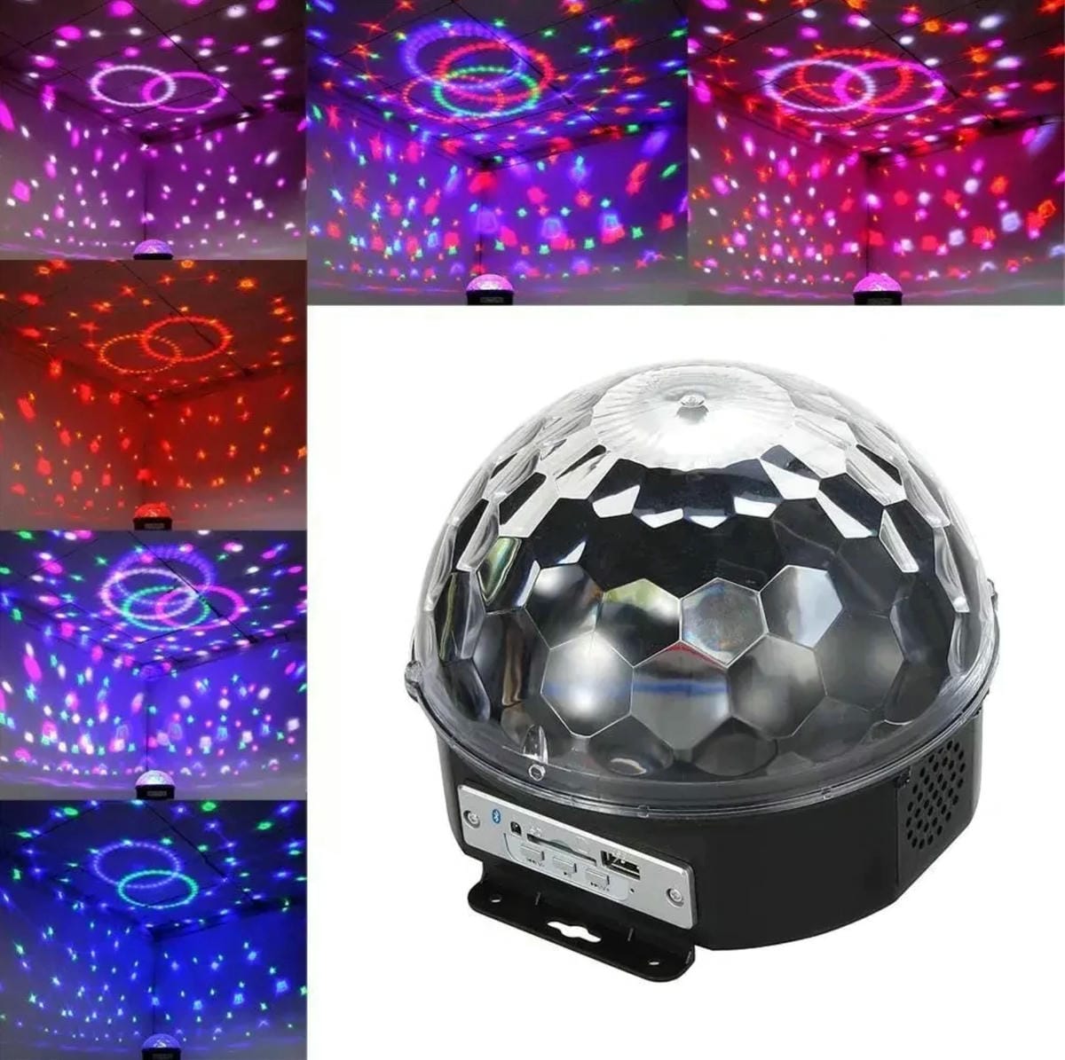 MEDIA BOLA AUDIORITMICA LUCES RGB PARLANTE
