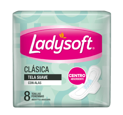 TOALLA LADYSOFT CLASICA CON ALAS X8 UNIDADES