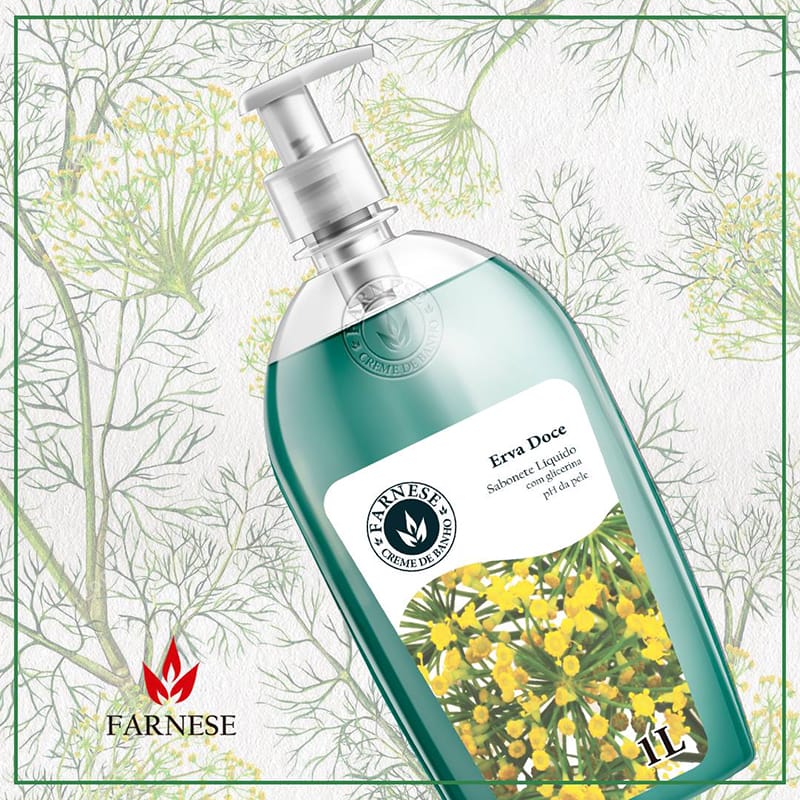 JABON LIQUIDO FARNESE 1 LITRO ERVA DULCE CON VALVULA