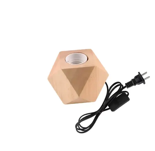Portalámpara de Madera Hexagonal
