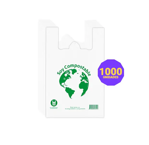 Bolsas Camisetas Compostables 40x50cm 1000un