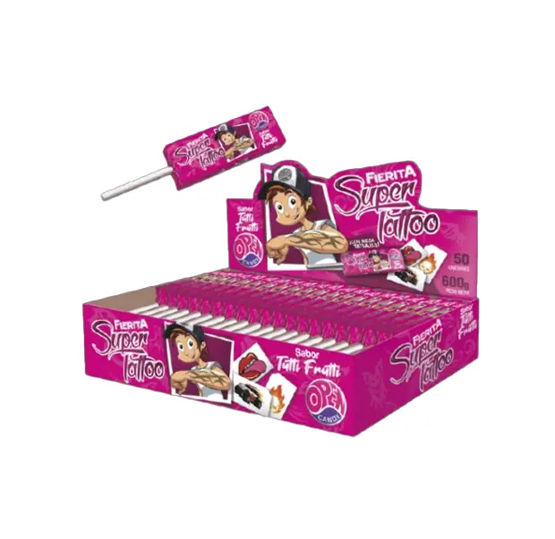 Chupetin Masticable Fierita con Tatuaje - Tutti Frutti