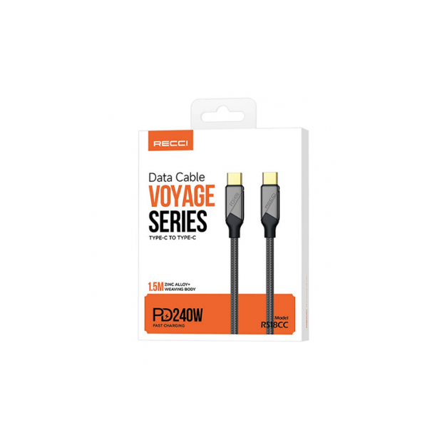 Cable C a C Negro 240W Recci Calidad Superior