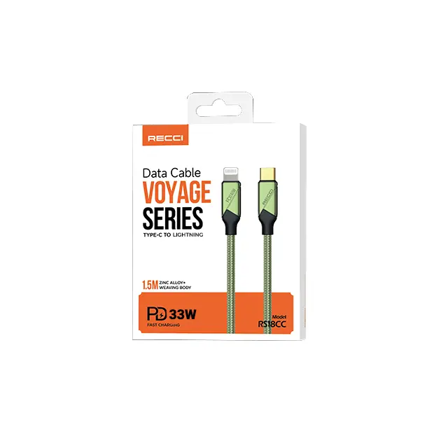 Cable C a Iphone Verde 33W Recci Calidad Superior
