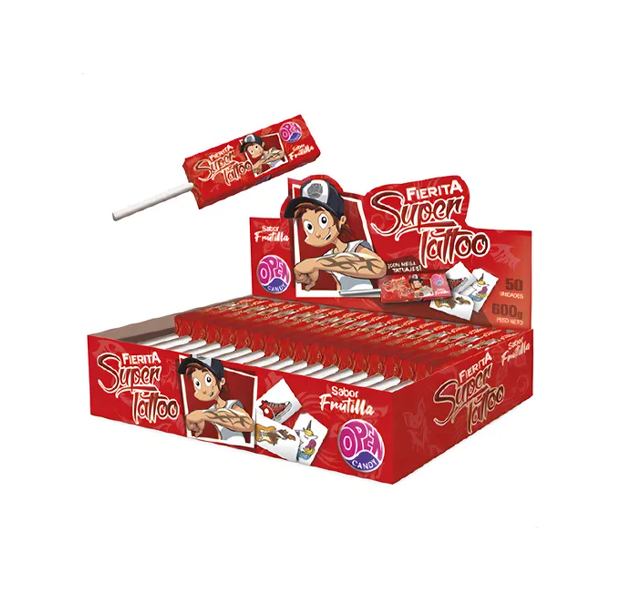 Chupetin Masticable Fierita con Tatuaje - Frutilla