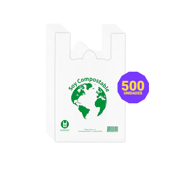 Bolsas Camisetas Compostables 40x50cm 500un