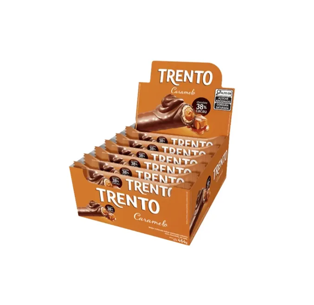 Barquillos Rellenos Trento Caramelo x16