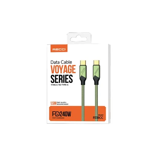 Cable C a C 240W Verde Recci Calidad Superior