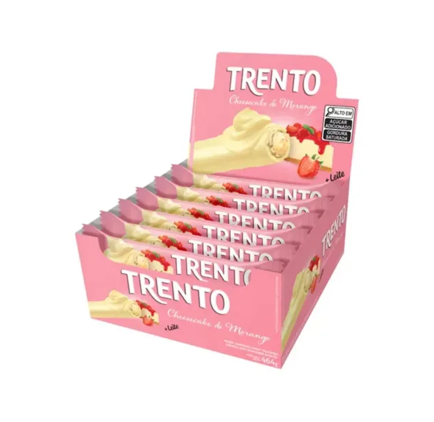 Barquillos Rellenos Trento Cheescake de Frutilla x16