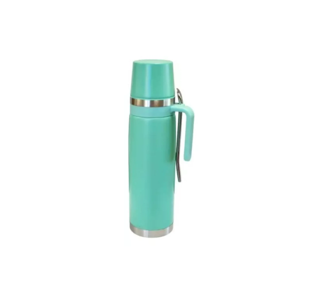 Termo con Tapa Mate y Bombilla COMET 1lt - Verde agua