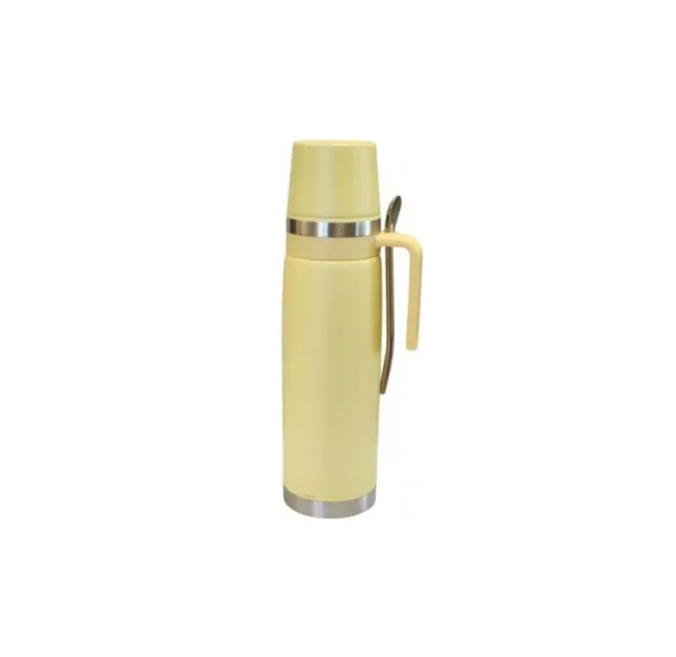Termo con Tapa Mate y Bombilla COMET 1lt - Amarillo
