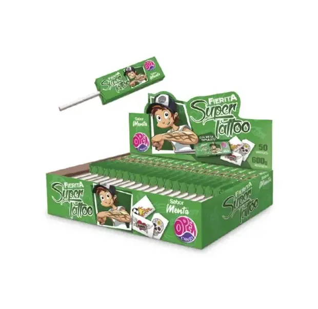 Chupetin Masticable Fierita con Tatuaje - Menta