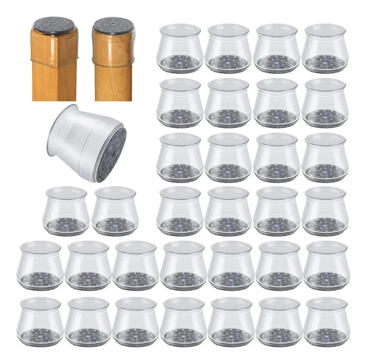 16 Fundas De Silicona Con Fieltro Para Patas De Muebles