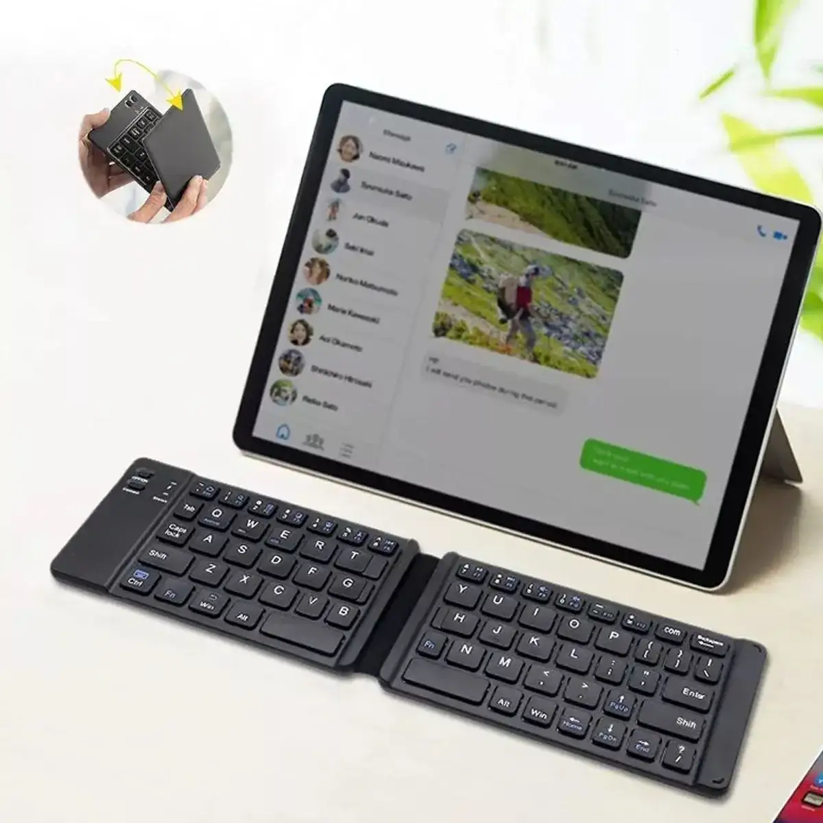 Teclado Inalámbrico Plegable Bluetooth Recargable Portátil