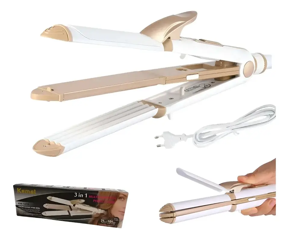 Planchita Cabello 3 En 1 Buclera Risador Plancha Pelo