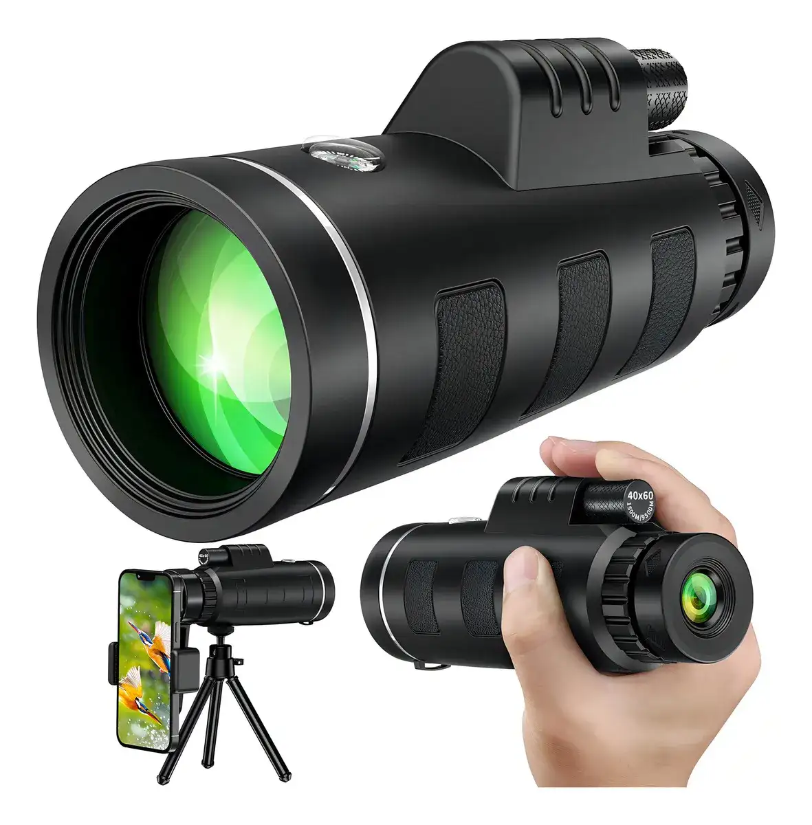 Telescopio Monocular Con Trípode Y Soporte Para Celular