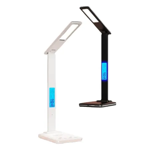 Lampara Luz Led Pant Digital Reloj Alarma Carga Inalámbrica