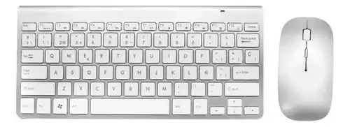 Kit Teclado Y Mouse Weibo Español Usb Plateado