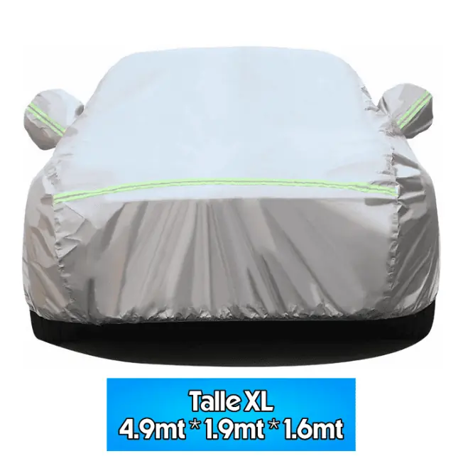 Funda Cubre Auto Impermeable Felpa Interior Lluvia Sol Xl Plateado