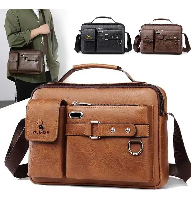 Bolso Multiuso Cuerina Bandolera Ejecutivo Mini Portafolio