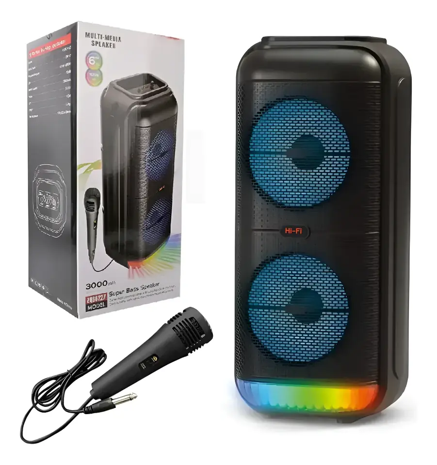 Parlante Inalámbrico Bluetooth Micrófono Radio Fm MicroSD USB Aux