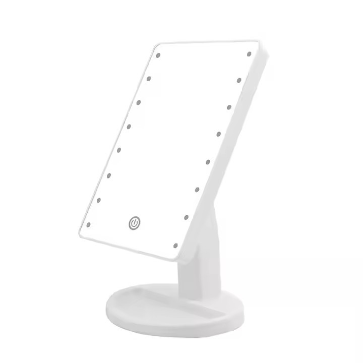 Espejo Luz Led Base Soporte USB 4 Pilas AA Portátil
