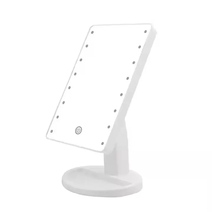 Espejo Luz Led Base Soporte USB 4 Pilas AA Portátil