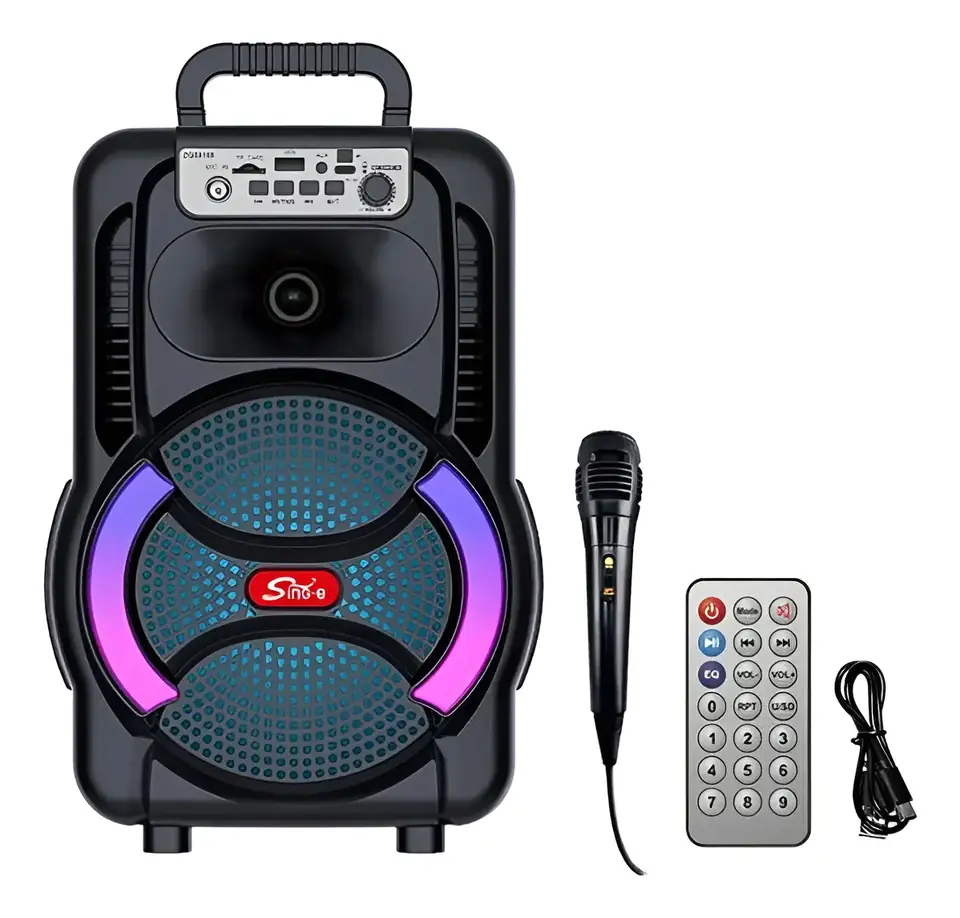 Parlante Bluetooth Micrófono Control Radio FM Micro SD USB AUX